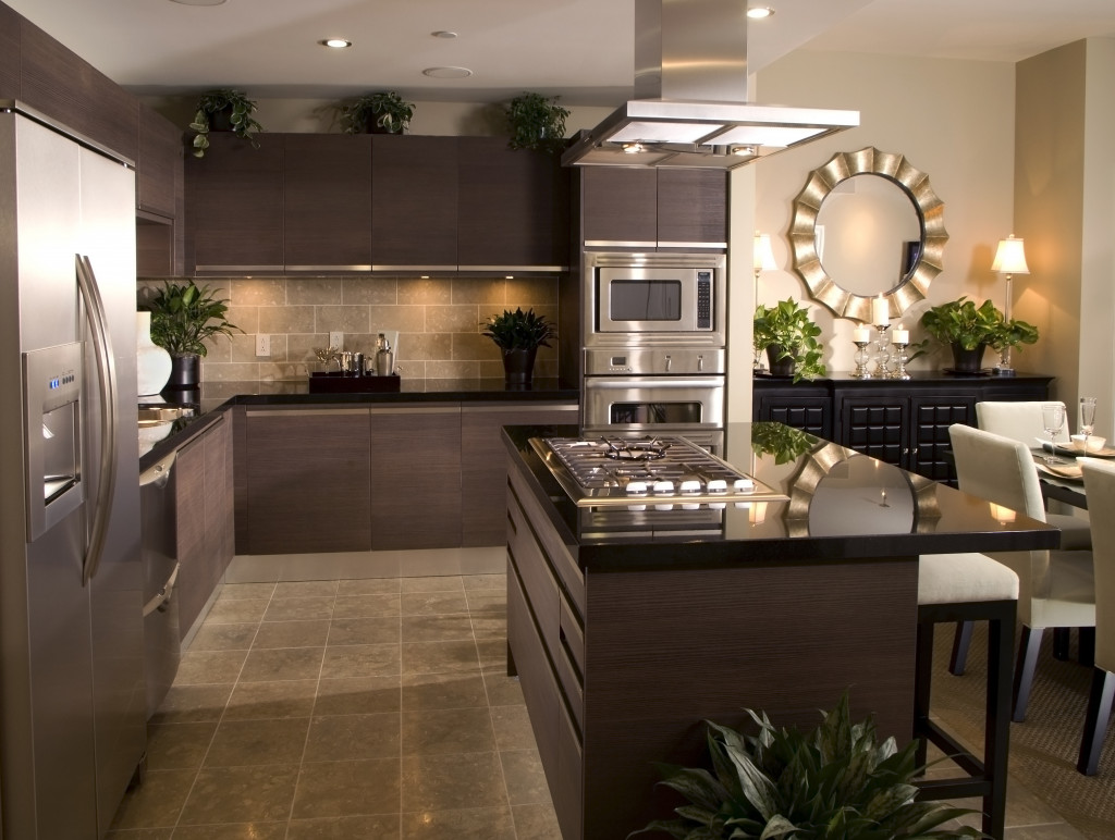 a modern kitchen with many useful home appliances