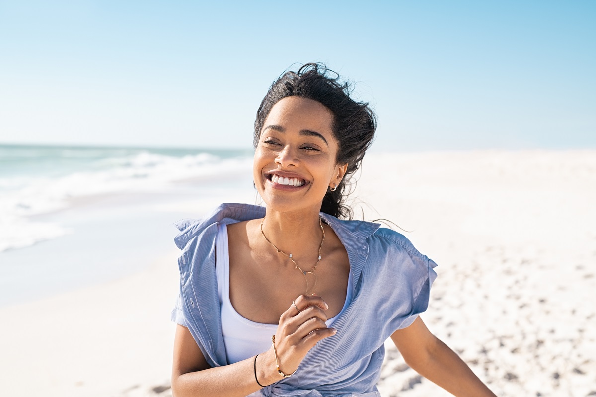 woman enjoying her beach vacation